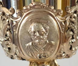 Antique solid silver gilt French Baroque Chalice